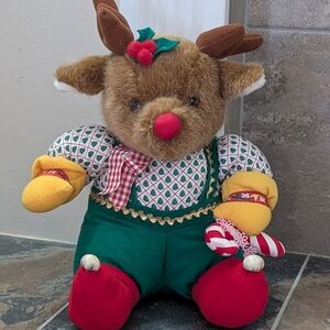 Vintage Plush Reindeer 1994 International Silver Company Christmas Plush